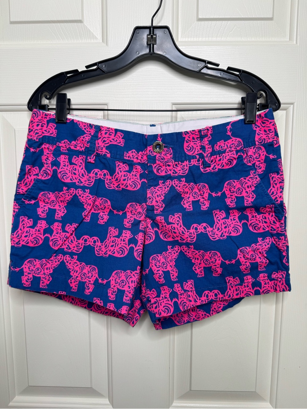 Lilly Pulitzer Callahan Short Elephant Print Blue Pink Size 6